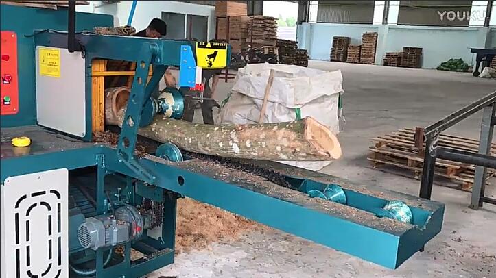 原木多片鋸加工相思木、清邊機工作視頻