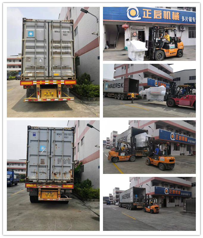 2019年8月發往秘魯--ZQ400原木多片鋸、ZQ300方木多片鋸、ZQ200方木多片鋸、ZQ60小型多片鋸2臺、ZQ50三角料開條機3臺、全自動磨鋸片機