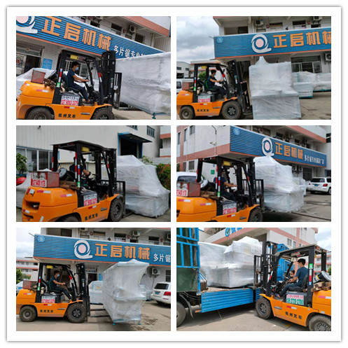 2021年7月1日發往佛山市順德區北滘鎮-ZQ300方木多片鋸、動力滾輪進出料架