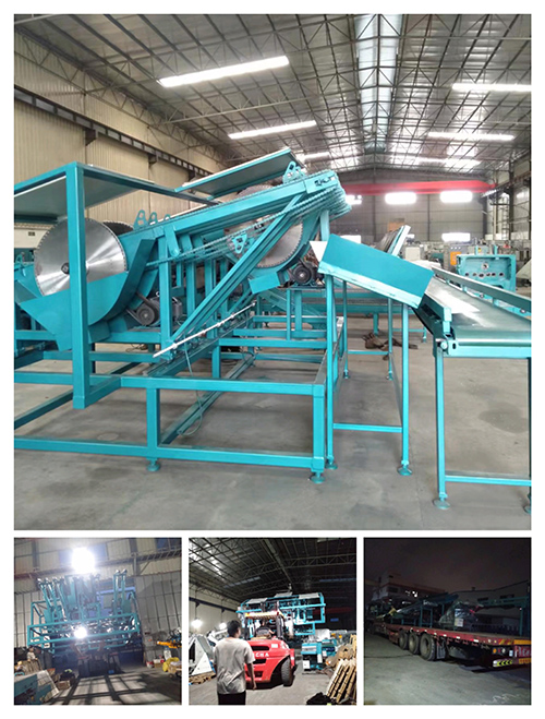 2023年8月24日發廣東省佛山市高明區-ZQ200圓木多片斷料鋸、皮帶輸送架、斜坡上料架、圓木堆料架