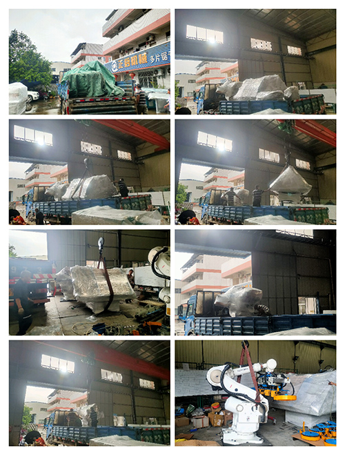 2023年9月7日發廣東省四會市下茆鎮-全自動釘托盤機器人、雙面旋轉工作臺