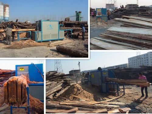 原木多片鋸-多片鋸-圓木多片鋸-江蘇宿遷400型機加工現場