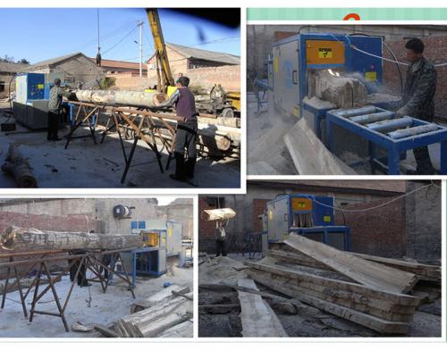 山西長治-400圓木多片鋸客戶加工現場