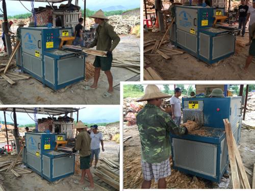 正啟機械150型無限寬方木多片鋸越南廣寧客戶現(xiàn)場